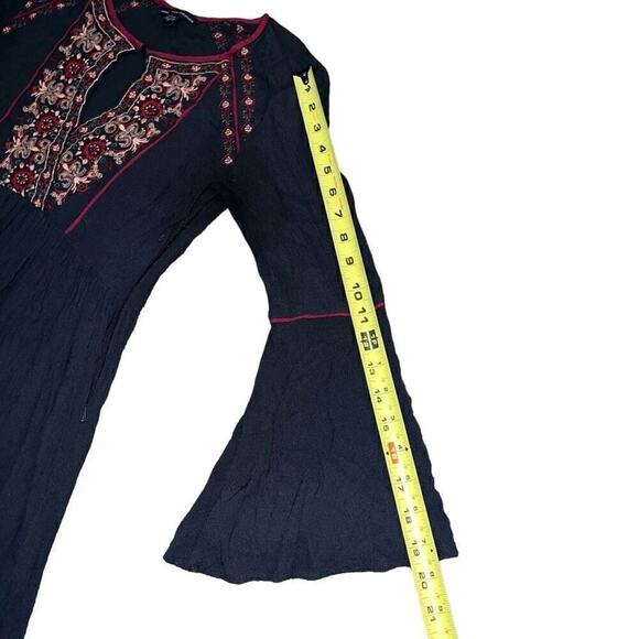 AMERICAN EAGLE OUTFITTERS Navy Blue Boho Bell Sleeve Dress Size S - Picture 9 of 10